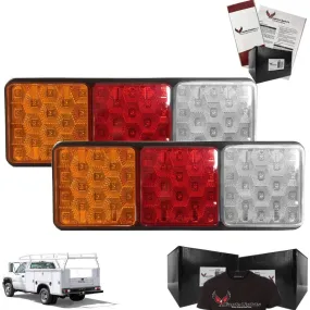 Eagle Lights 8002 LED Module - Generation II Rubbolite Universal Rear Lamp Replacement 12V / 24V 4" x 4" Lenses- Left / Right - Double Pack