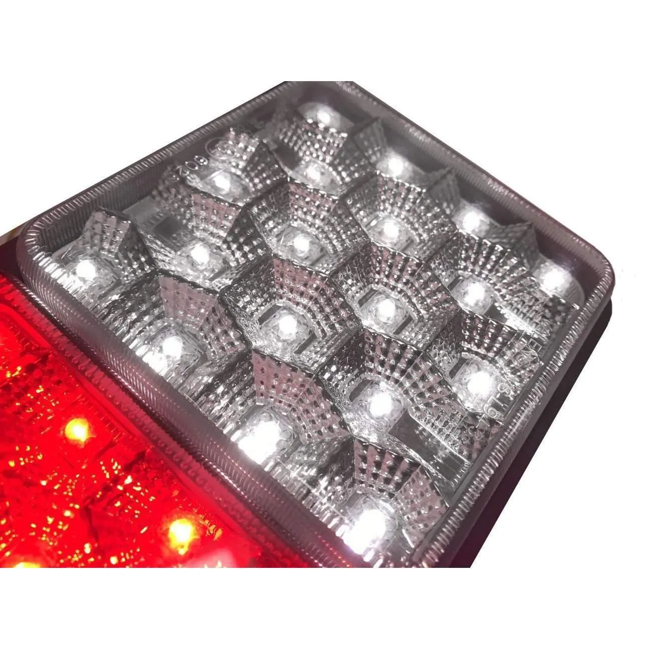 Eagle Lights 8002 LED Module - Generation II Rubbolite Universal Rear Lamp Replacement 12V / 24V 4" x 4" Lenses- Left / Right - Double Pack