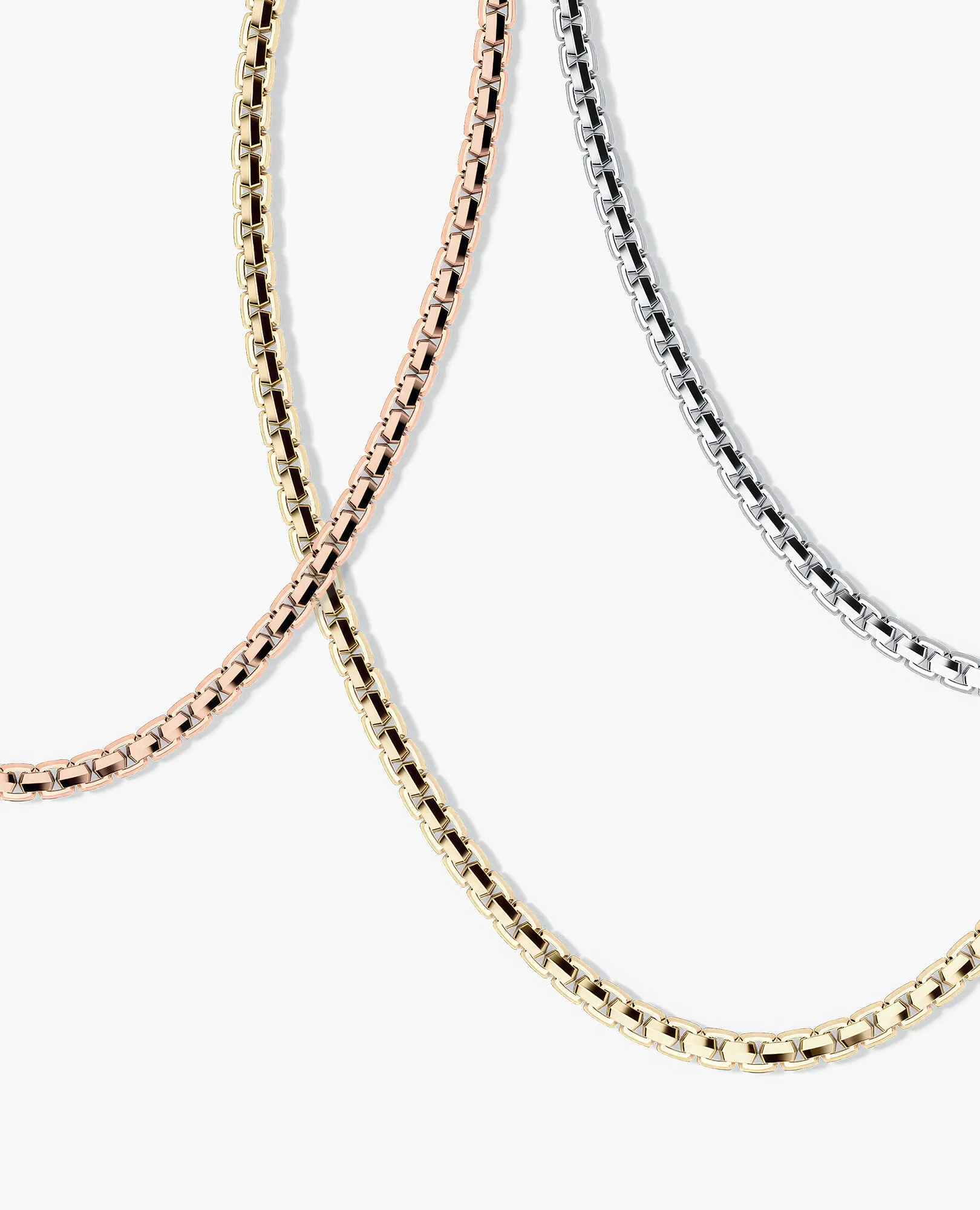 EDGE BOX Chain Necklace in Gold