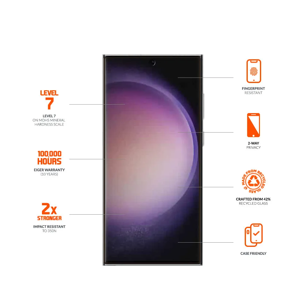 Eiger Mountain BLACK EDGE Privacy Screen Protector for Samsung Galaxy S24 Ultra