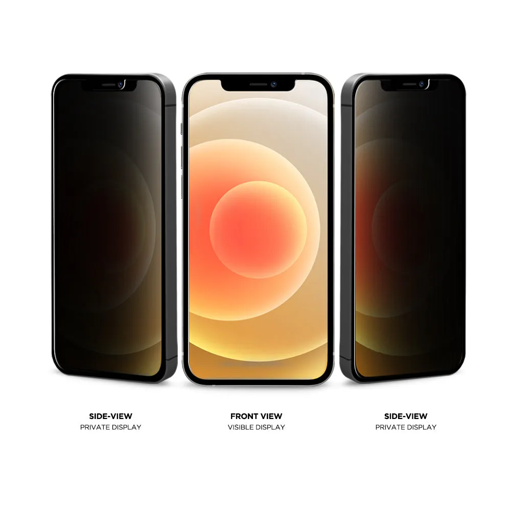 Eiger Mountain Glass Black Privacy 2.5D Screen Protector for Apple iPhone 12 / 12 Pro