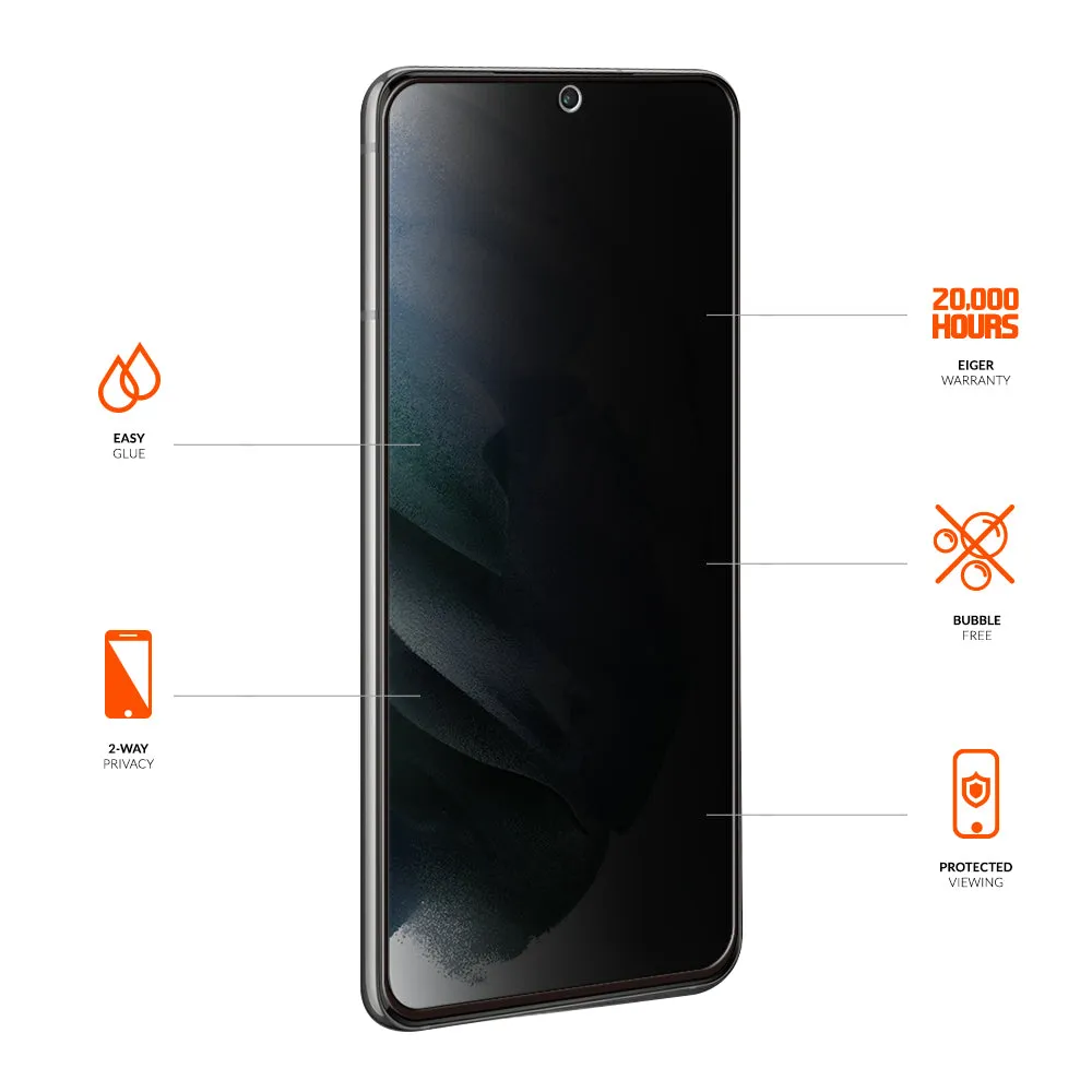 Eiger Mountain Glass Black Privacy 3D Screen Protector for Samsung Galaxy S22