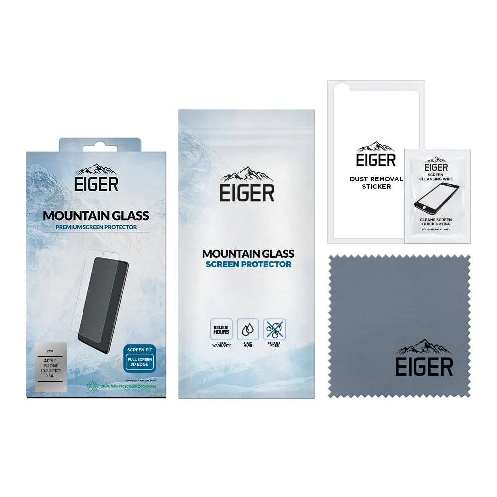Eiger Mountain Glass CLEAR EDGE Screen Protector for iPhone 13 / 13 Pro / 14