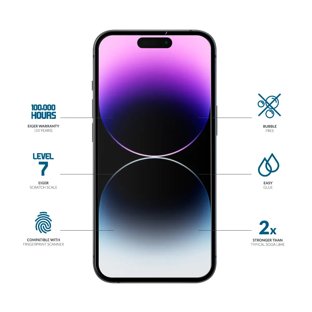 Eiger Mountain Glass CLEAR EDGE Screen Protector for iPhone 13 / 13 Pro / 14