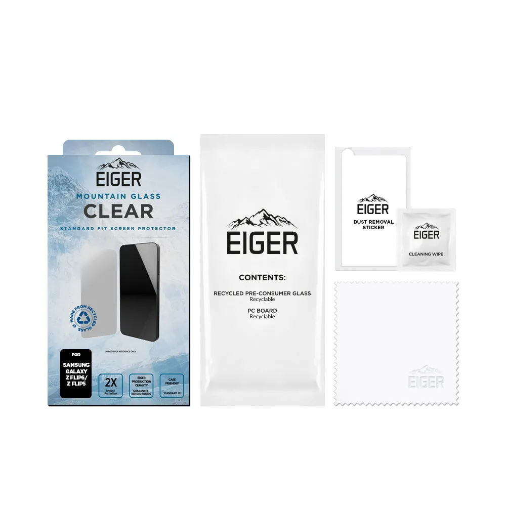 Eiger Mountain Glass CLEAR Screen Protector for Samsung Galaxy Z Flip6 / Z Flip5