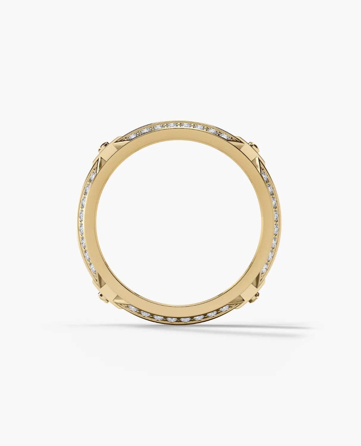EMINENCE Gold Ring with 2.25ct Black & White Diamonds - Wide Version
