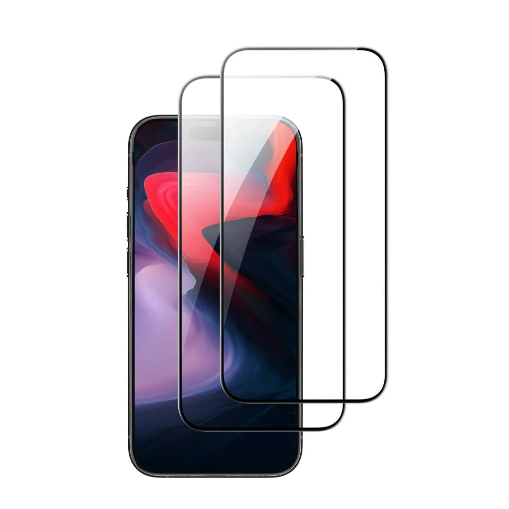 ESR 2-Pack Tempered Glass Screen Protector for Apple iPhone 15 Pro - Black