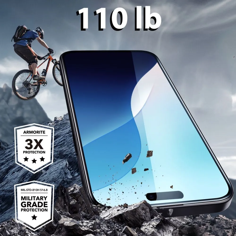 ESR Armorite Tempered Glass Screen Protector for Apple iPhone 16 - Black Edge
