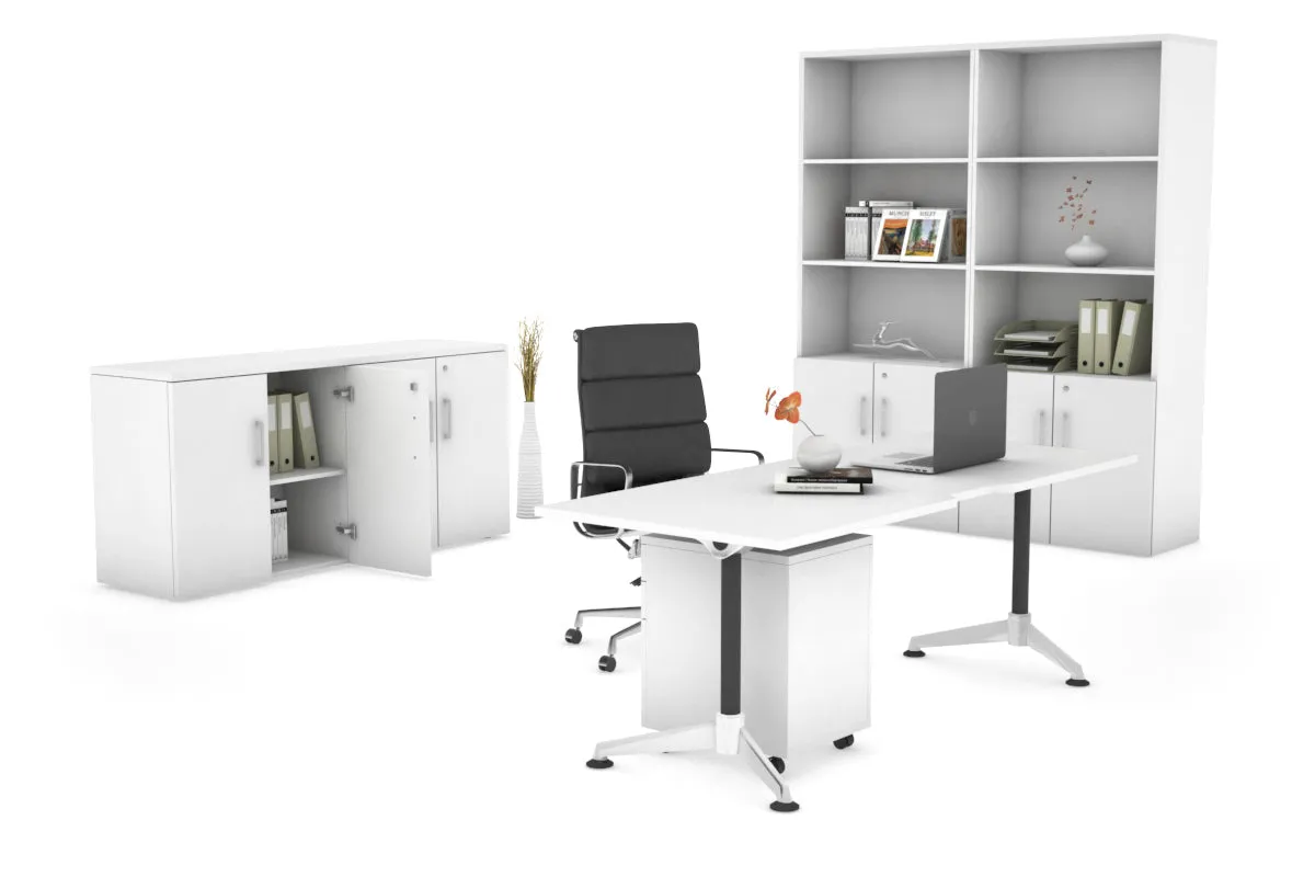 Executive Office Desk Blackjack [1600L x 800W with Cable Scallop]