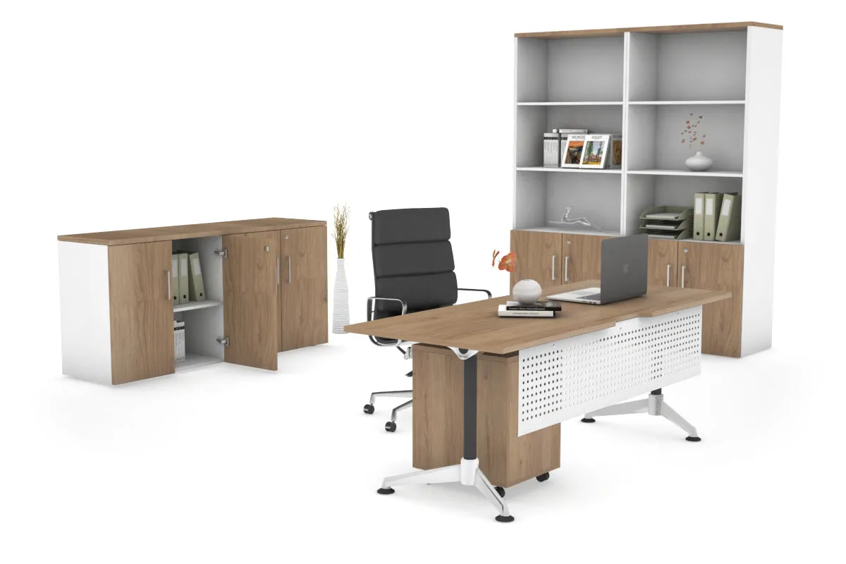 Executive Office Desk Blackjack [1600L x 800W with Cable Scallop]