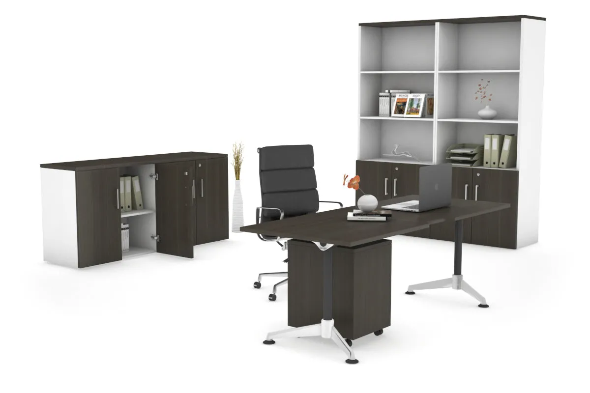 Executive Office Desk Blackjack [1600L x 800W with Cable Scallop]