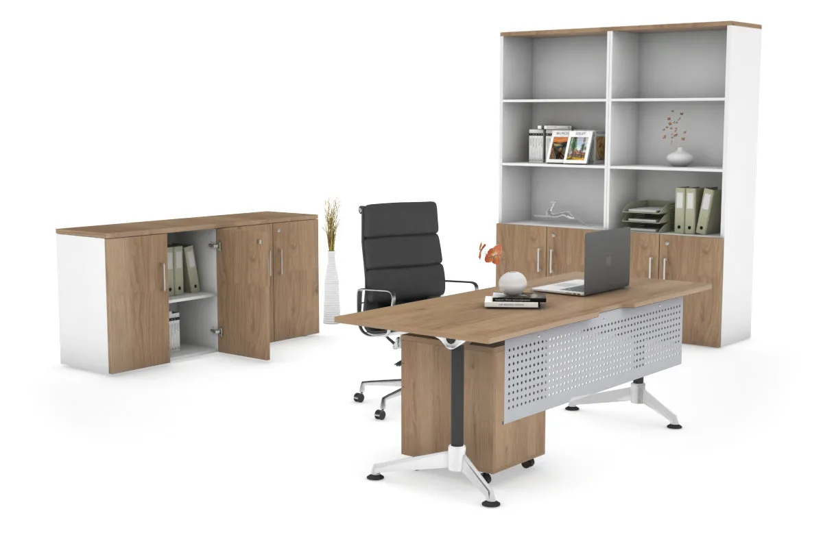 Executive Office Desk Blackjack [1600L x 800W with Cable Scallop]