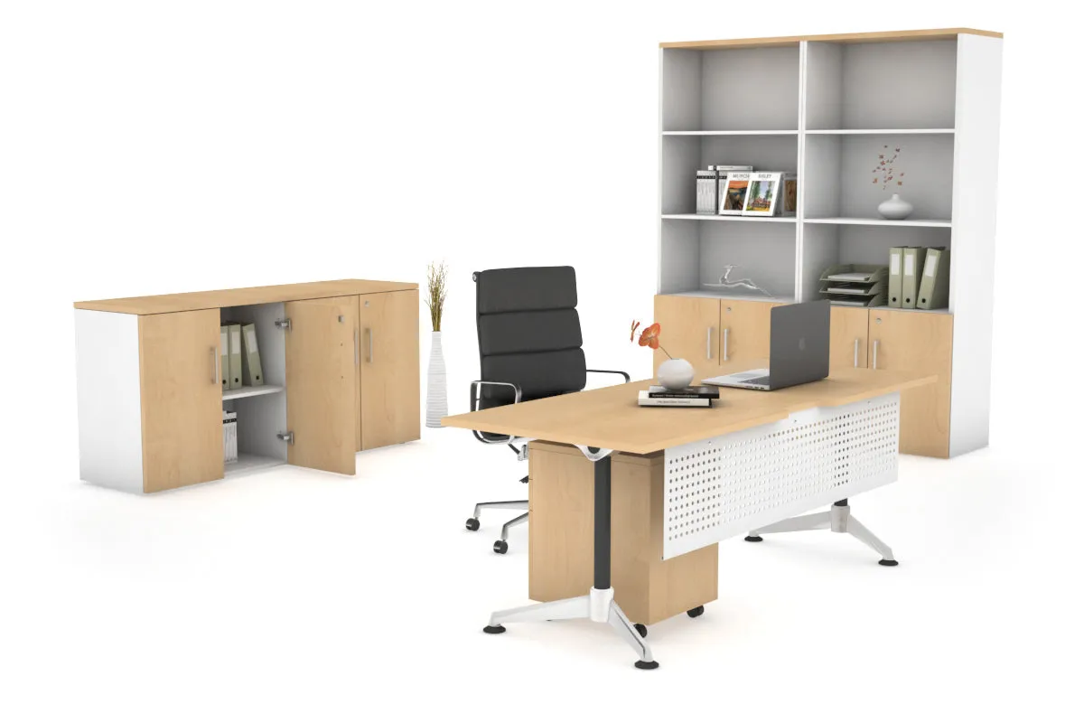 Executive Office Desk Blackjack [1600L x 800W with Cable Scallop]