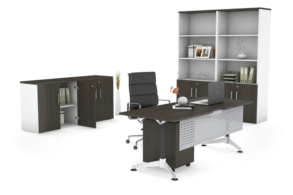 Executive Office Desk Blackjack [1600L x 800W with Cable Scallop]