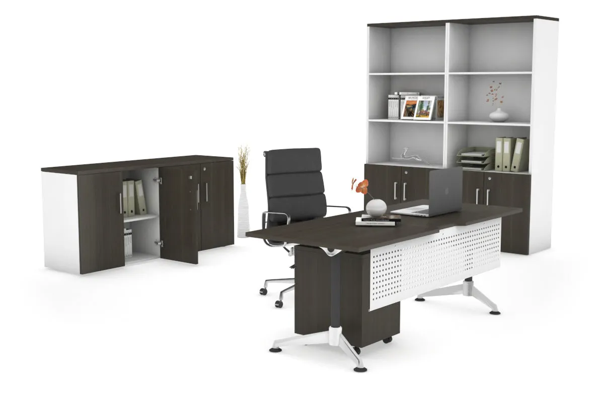 Executive Office Desk Blackjack [1600L x 800W with Cable Scallop]