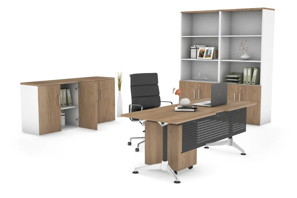Executive Office Desk Blackjack [1600L x 800W with Cable Scallop]