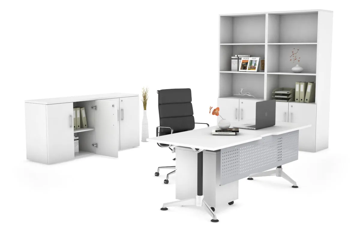 Executive Office Desk Blackjack [1600L x 800W with Cable Scallop]
