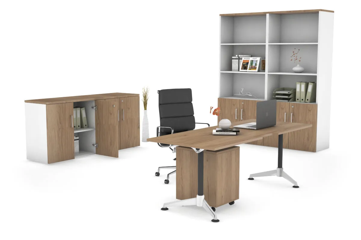 Executive Office Desk Blackjack [1600L x 800W with Cable Scallop]