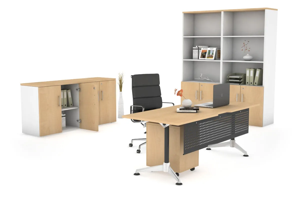 Executive Office Desk Blackjack [1600L x 800W with Cable Scallop]