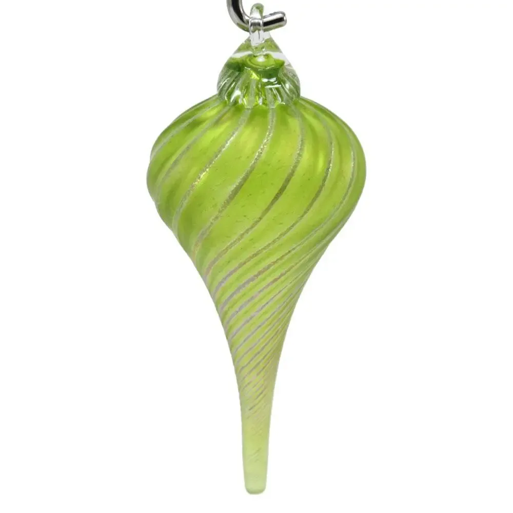 Frosted Drop Ornament Shown In Fig Drop by The Furnace Glassworks
