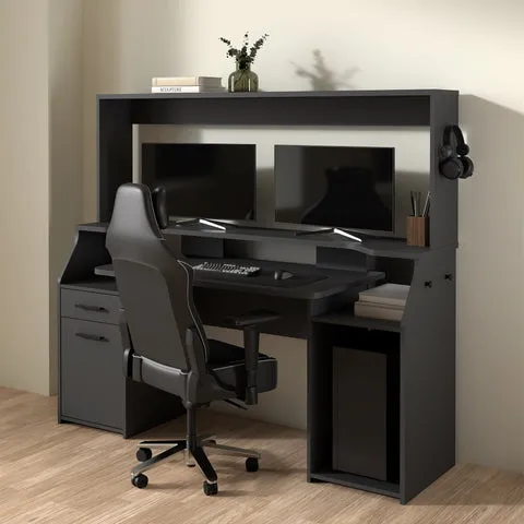 Function Plus Gaming Desk with 1 Door   1 Drawer