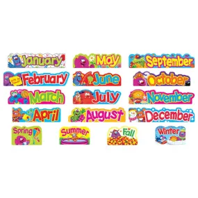 Furry Friends Monthly & Seasonal Headers Mini Bulletin Board Set