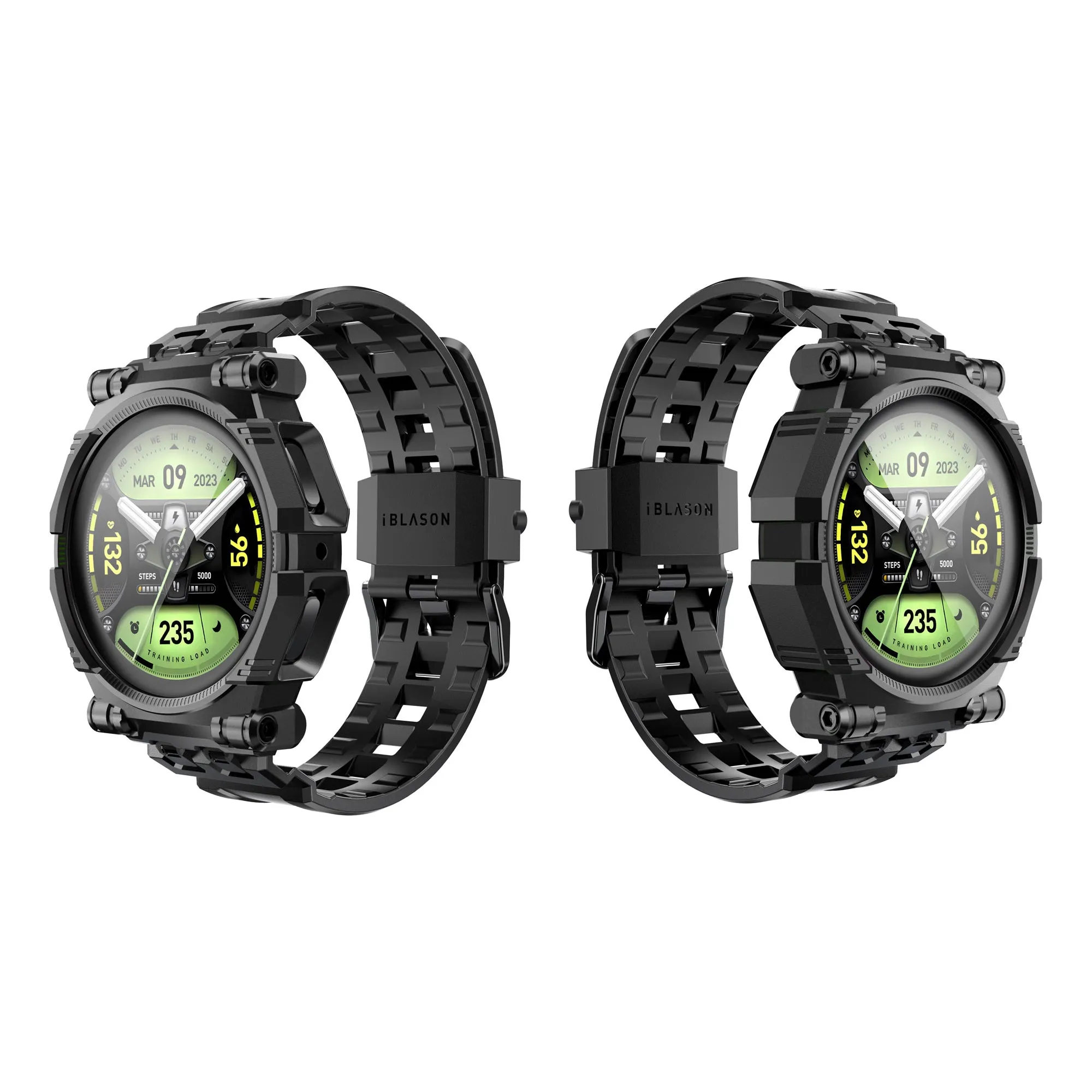 Galaxy Watch5 Pro 45mm Armorbox Case with Tempered Glass Screen Protectors - Black