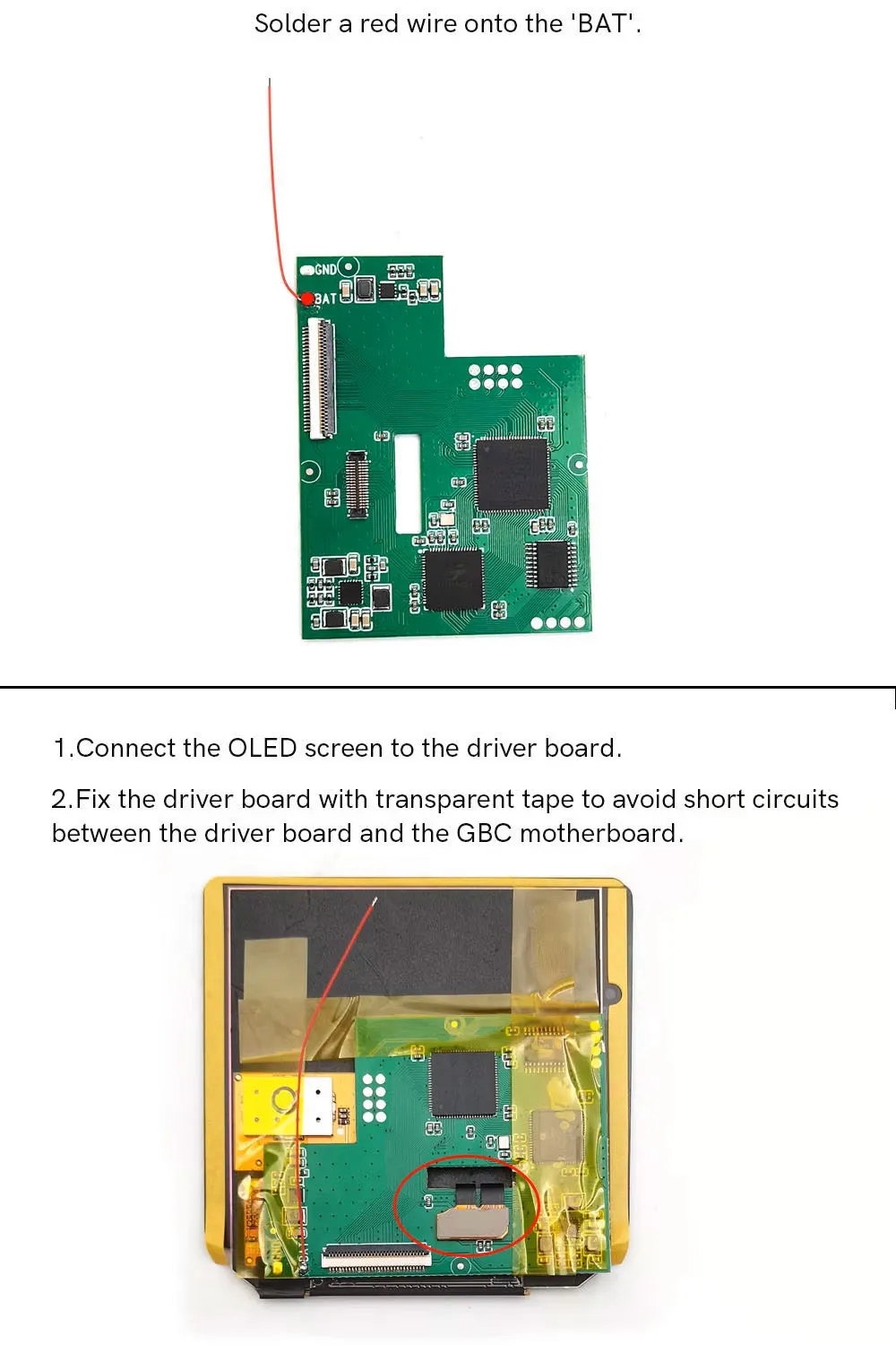 Game Boy Color Laminated AMOLED Retro Pixel Touch Screen Backlight Kit - Hispeedido