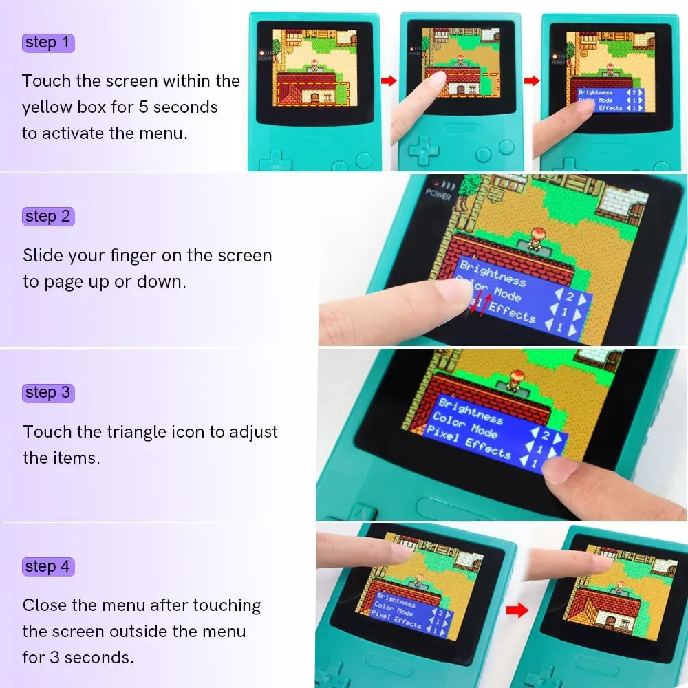 Game Boy Color Laminated AMOLED Retro Pixel Touch Screen Backlight Kit - Hispeedido