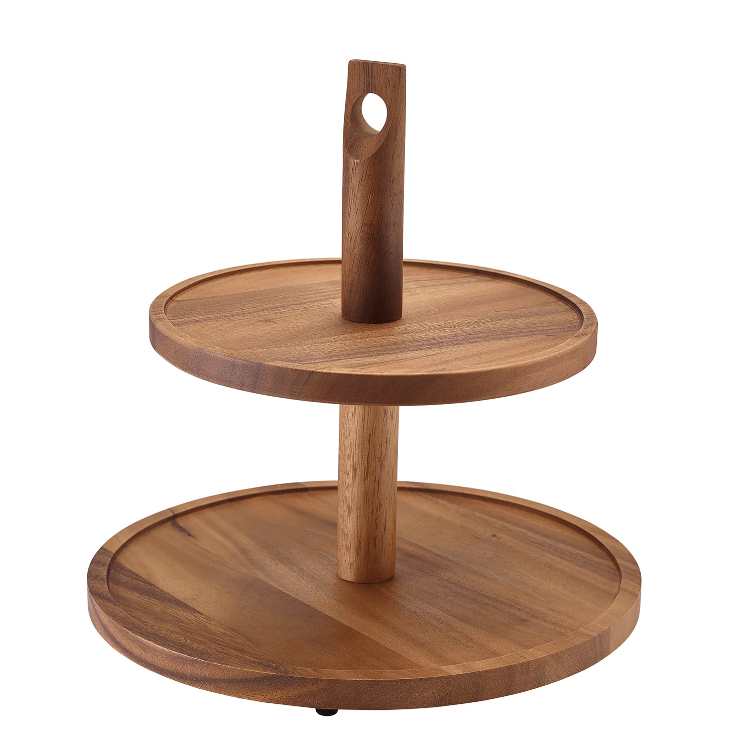 GenWare Acacia Wood Two Tier Cake Stand - Pack 1