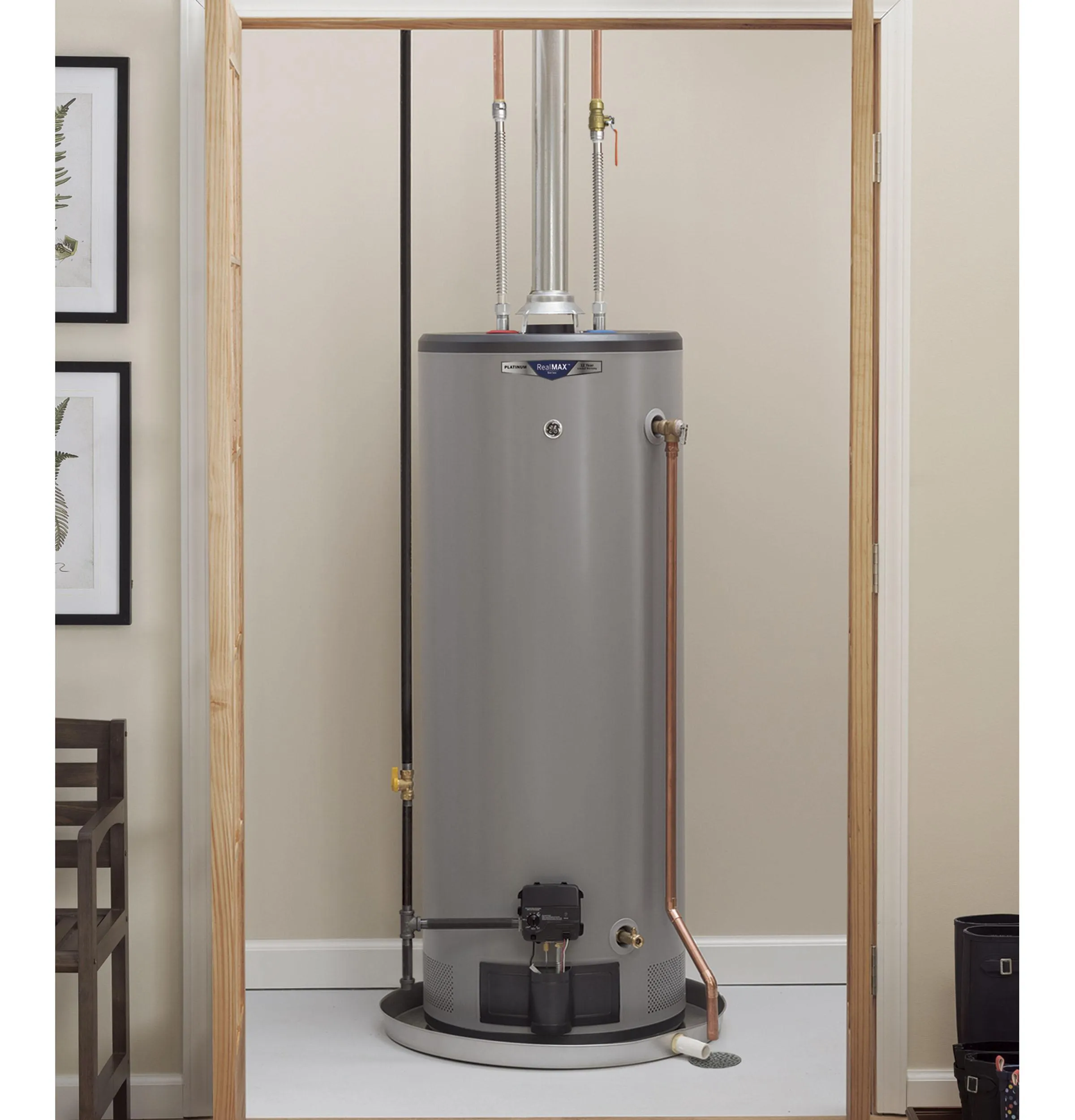 GG40T08BXR GE RealMAX Choice 40-Gallon Tall Natural Gas Atmospheric Water Heater