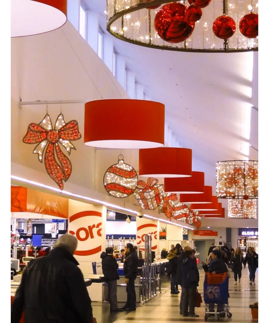 Giant 2D Red and Gold LED Bow - 5' & 6.5'