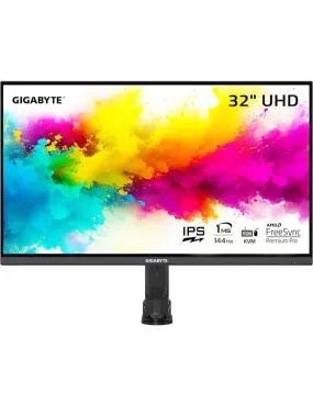 GIGABYTE M32U-AE Arm Edition 32" 144Hz 2160P UHD-KVM Gaming Monitor, 3840 x 2160 4k SS IPS Display, 1ms (GTG) Response Time, 90% DCI-P3, HDR Ready, FreeSync Premium Pro (M32U AE-SA), M Series
