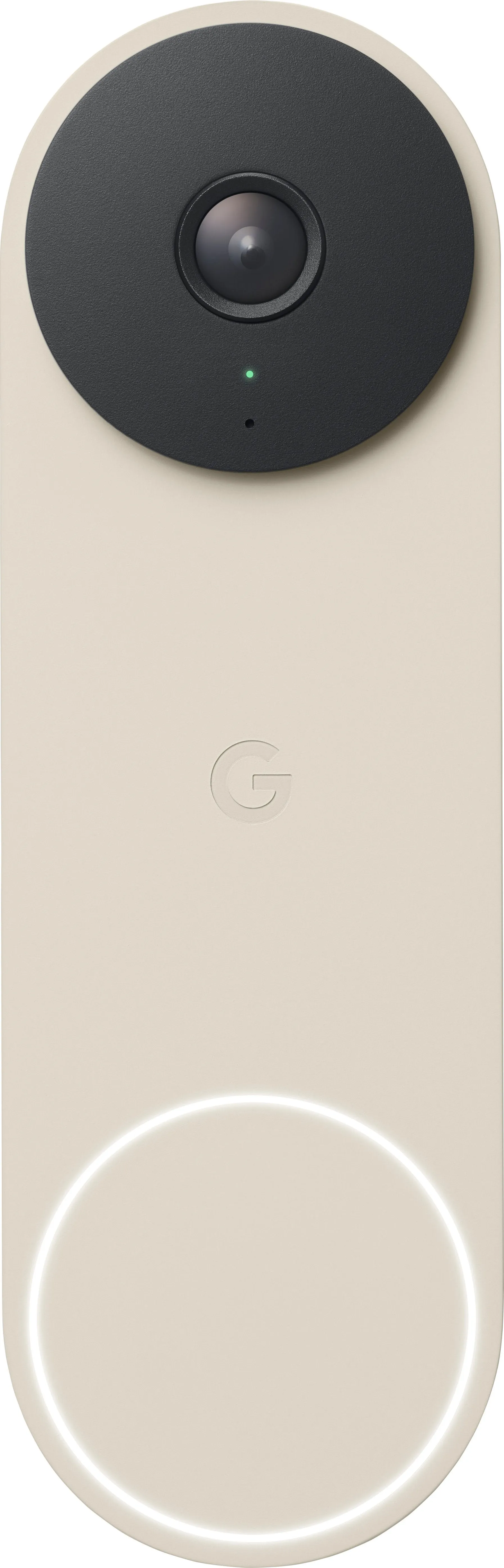 Google - Geek Squad Certified Refurbished Nest Doorbell Wired (2nd Generation) - Linen