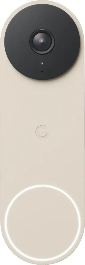 Google - Geek Squad Certified Refurbished Nest Doorbell Wired (2nd Generation) - Linen