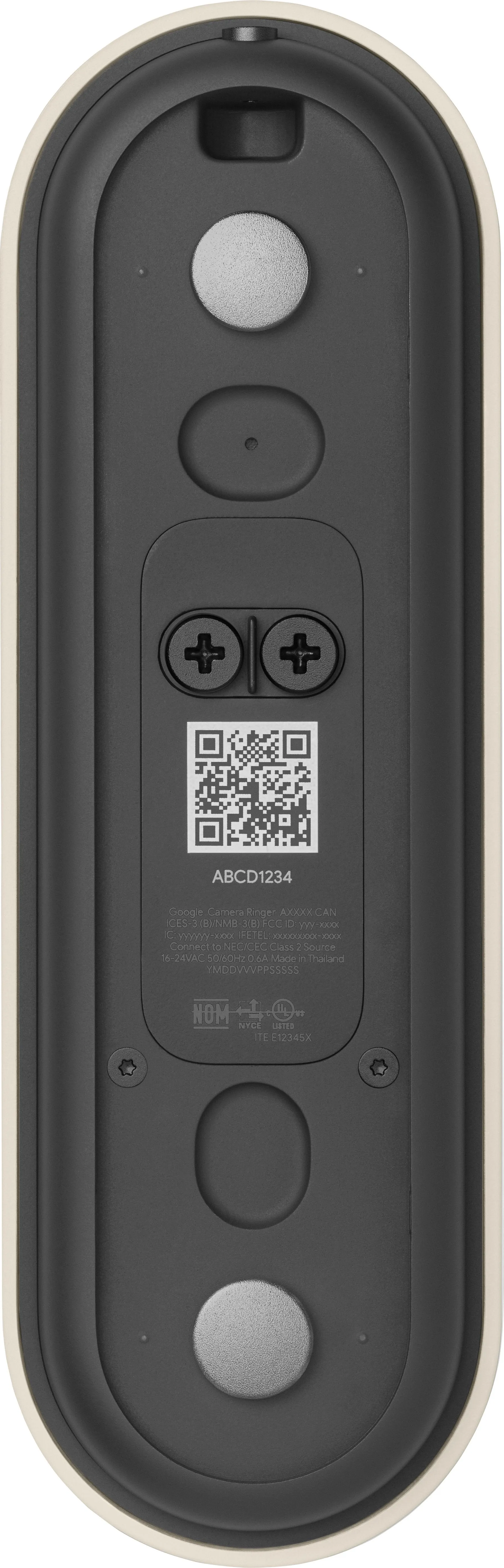 Google - Geek Squad Certified Refurbished Nest Doorbell Wired (2nd Generation) - Linen