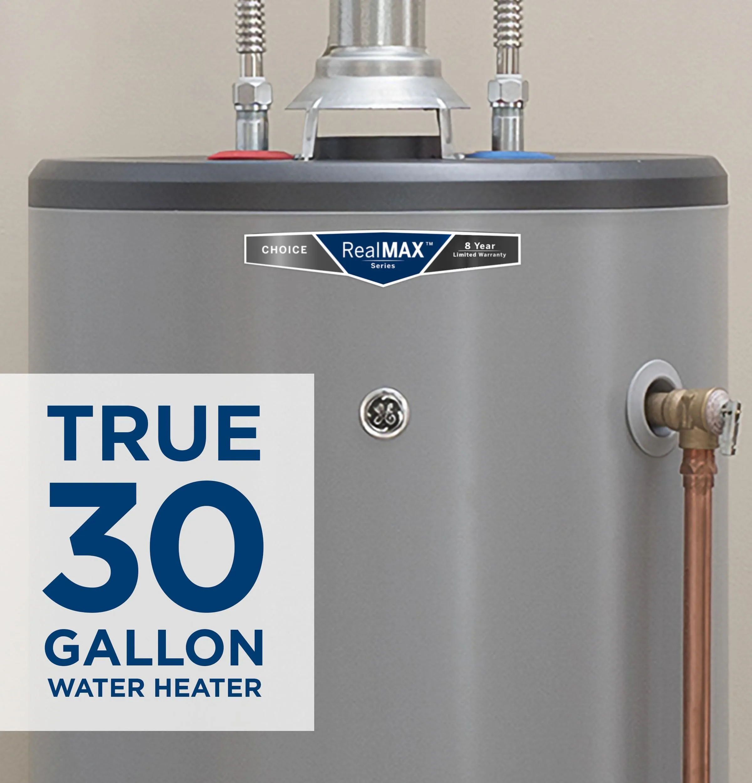 GP30S08BXR GE RealMAX Choice 30-Gallon Short Liquid Propane Atmospheric Water Heater