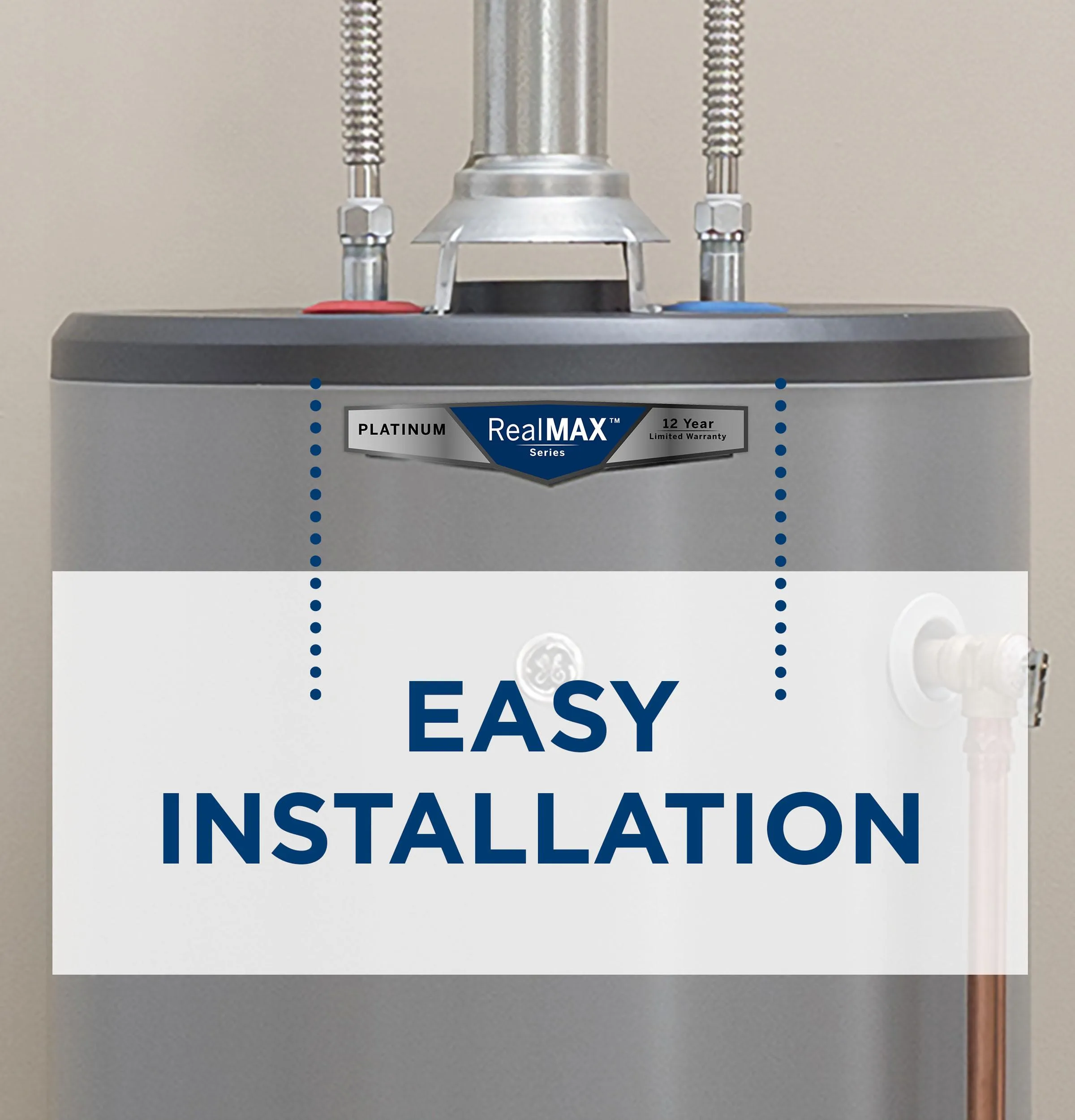 GP40T08BXR GE RealMAX Choice 40-Gallon Tall Liquid Propane Atmospheric Water Heater