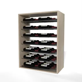 GrandCellar™ - 6 Column Full-Depth Label-Forward Horizontal Wine Display  - 36"- Gunmetal Metal Rods