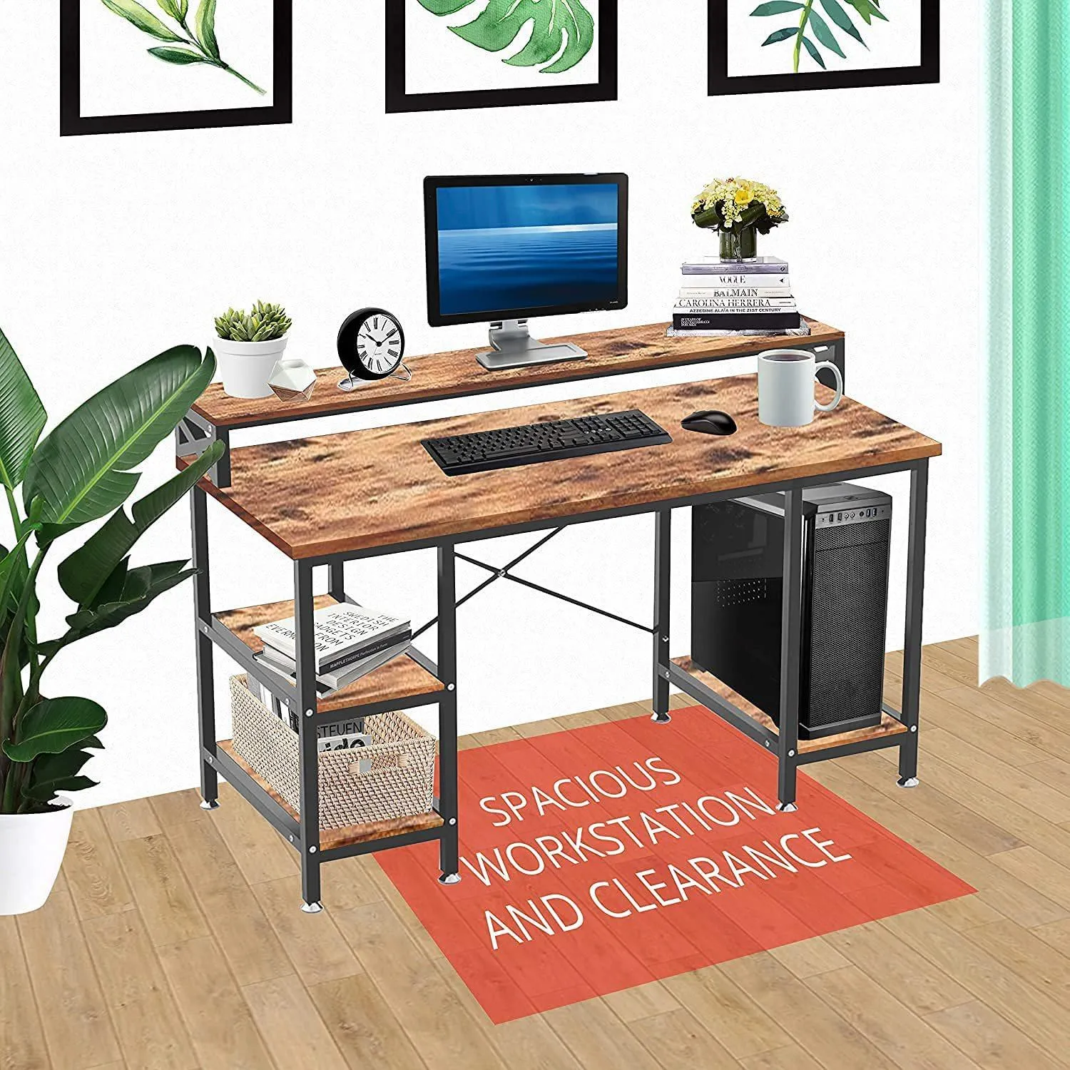 Halter 50-Inch Modern Office Desk with Storage