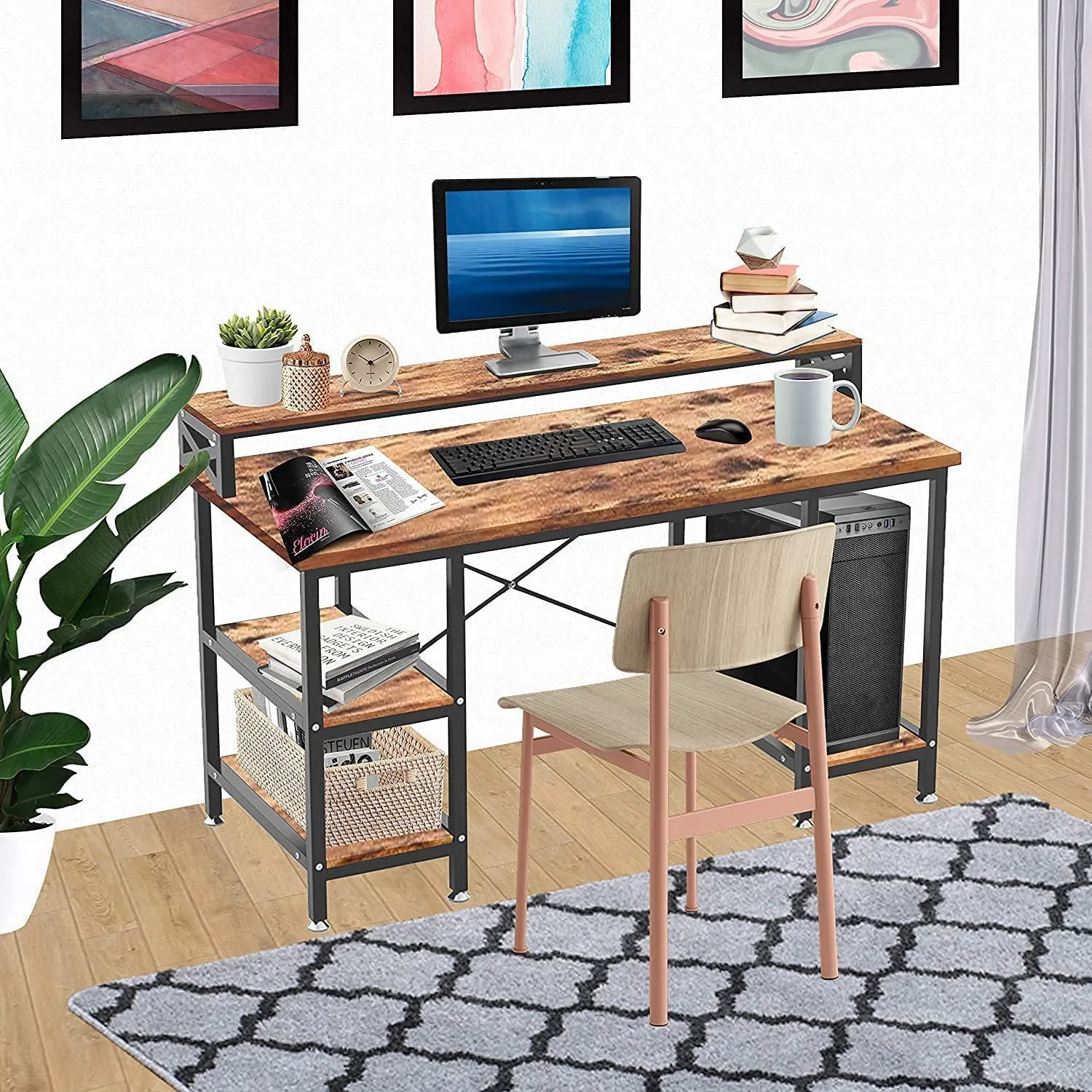Halter 50-Inch Modern Office Desk with Storage