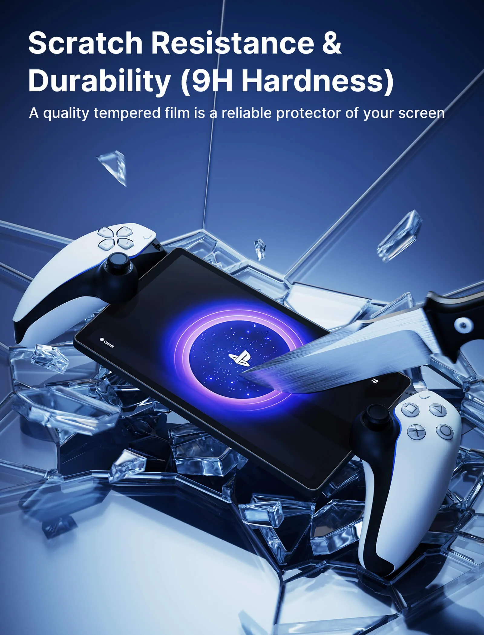 HD Tempered Glass Screen Protector for PlayStation Portal Remote Player