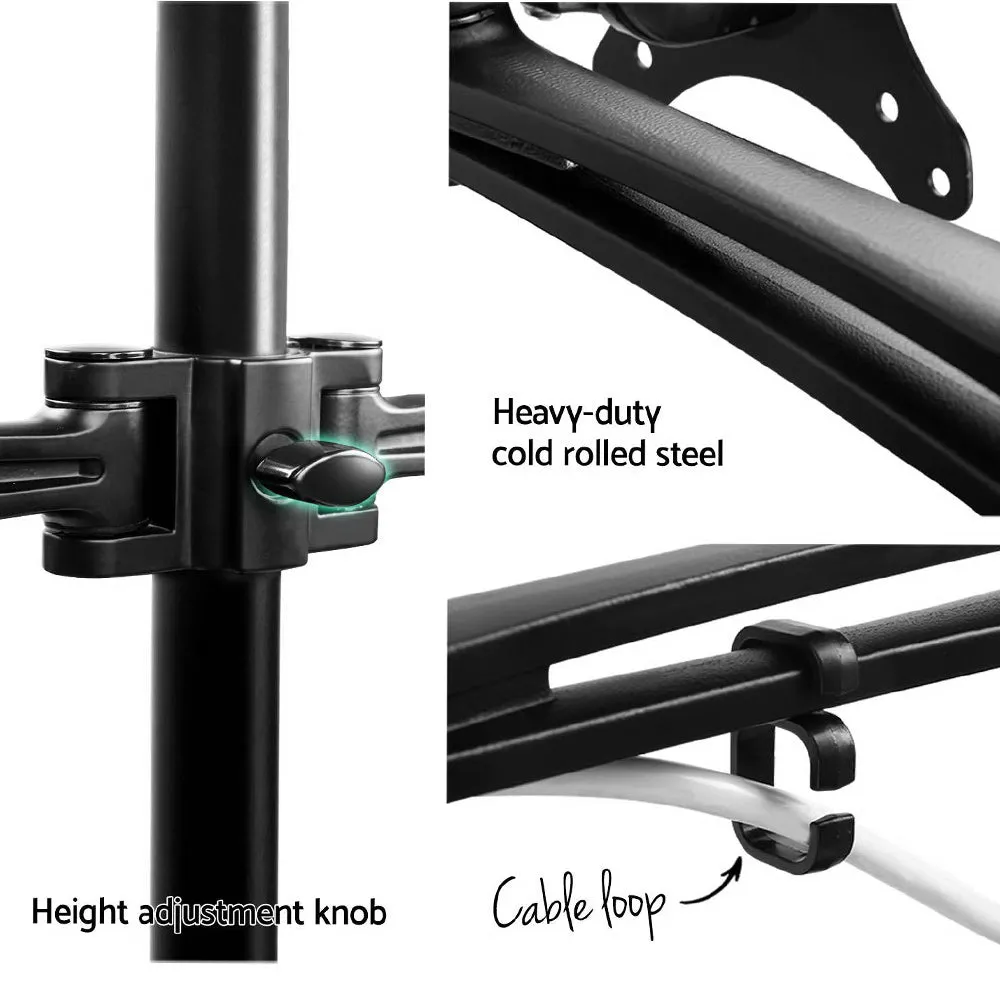 Heavy Duty Dual Monitor Arm Desk Mount Bracket, 360° Swivel - Artiss