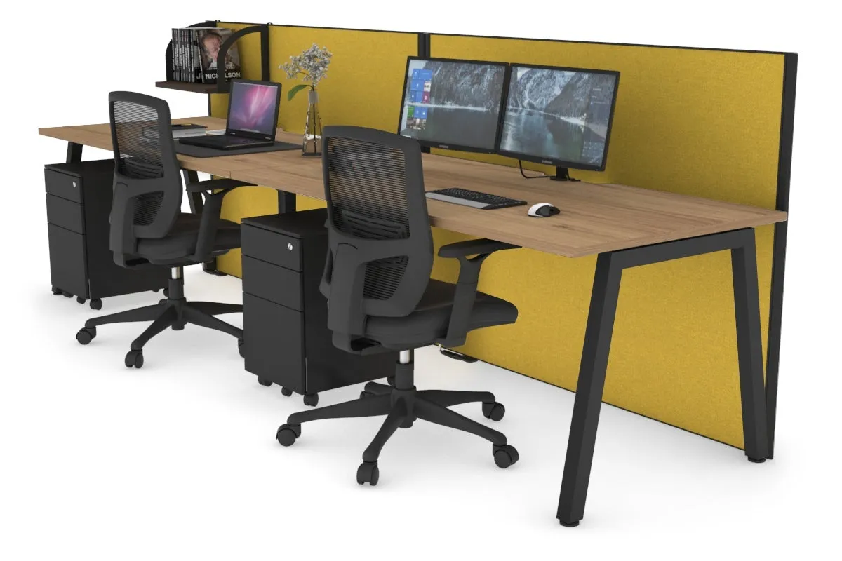 Horizon Quadro 2 Person Run A Legs Office Workstation [1200L x 800W with Cable Scallop]