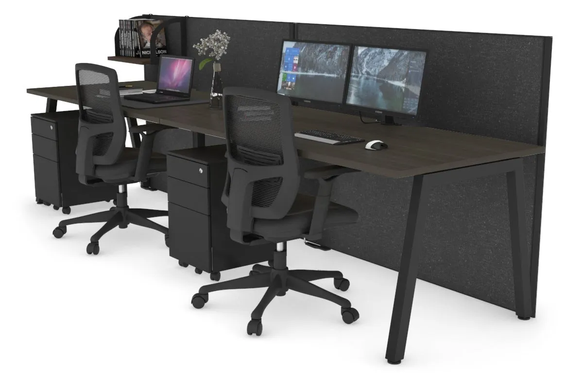 Horizon Quadro 2 Person Run A Legs Office Workstation [1200L x 800W with Cable Scallop]