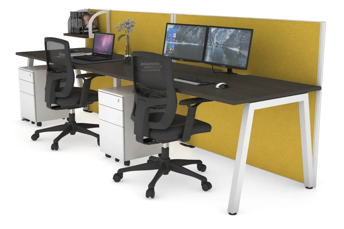 Horizon Quadro 2 Person Run A Legs Office Workstation [1200L x 800W with Cable Scallop]