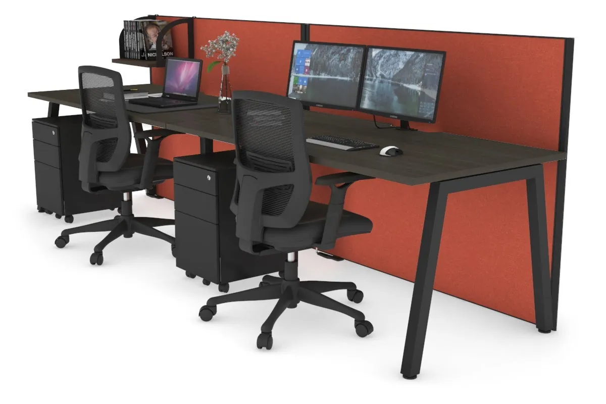 Horizon Quadro 2 Person Run A Legs Office Workstation [1200L x 800W with Cable Scallop]