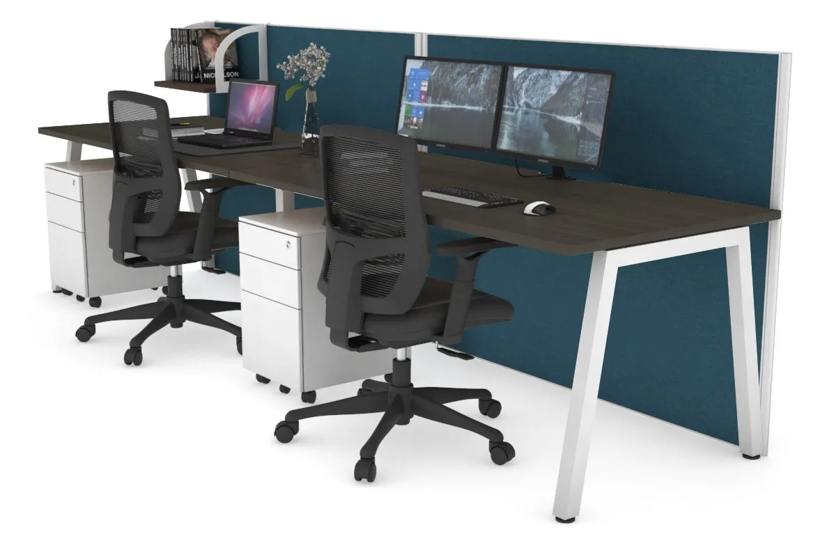 Horizon Quadro 2 Person Run A Legs Office Workstation [1200L x 800W with Cable Scallop]