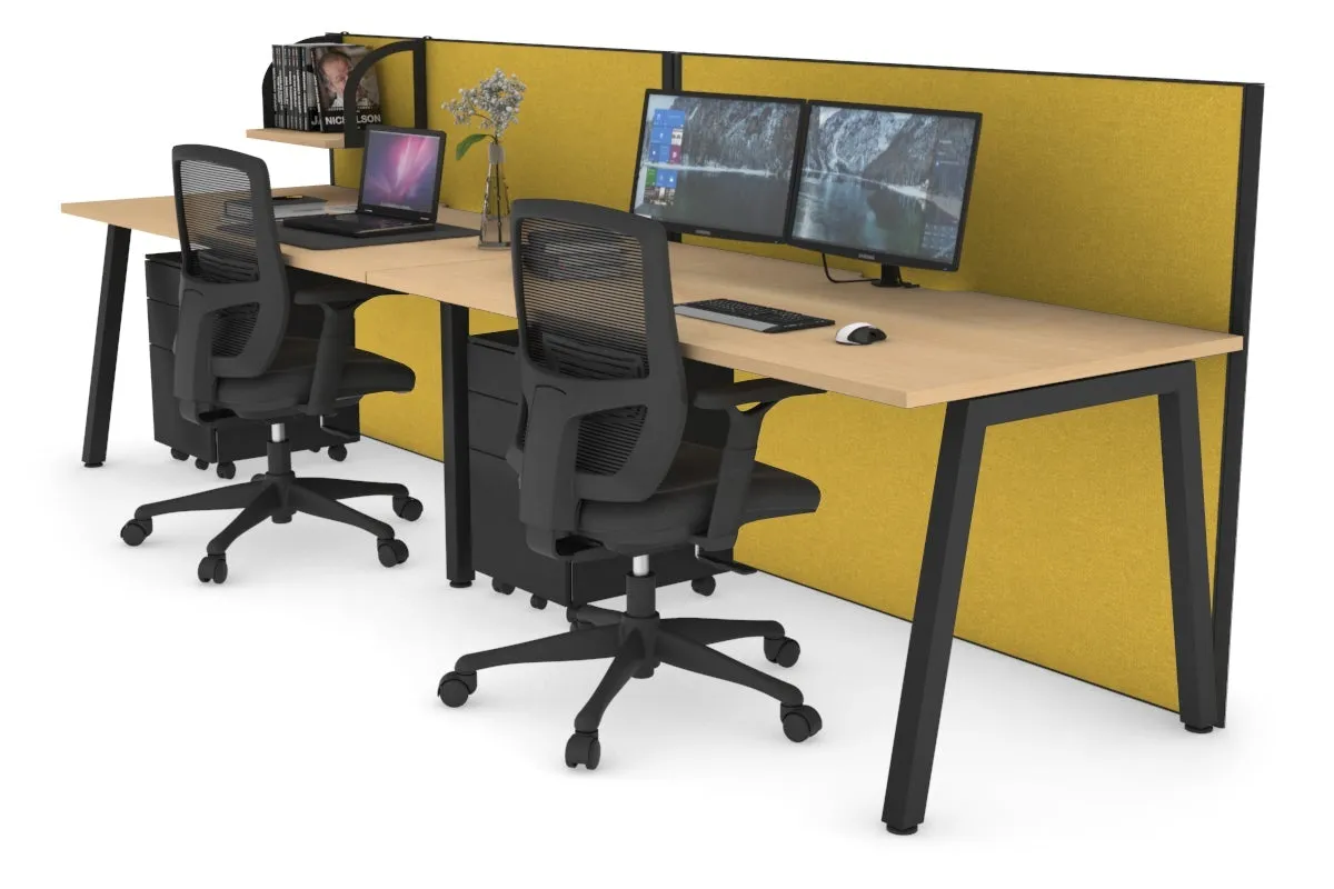 Horizon Quadro 2 Person Run A Legs Office Workstation [1200L x 800W with Cable Scallop]