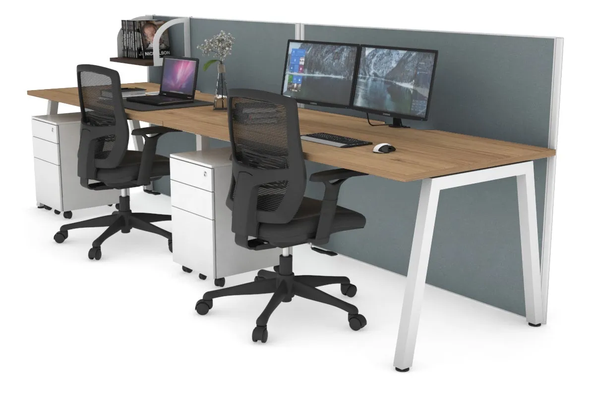 Horizon Quadro 2 Person Run A Legs Office Workstation [1200L x 800W with Cable Scallop]